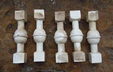 VINTAGE WOOD BALUSTERS DECOR PIECES APPROX. 8 INCHES TALL