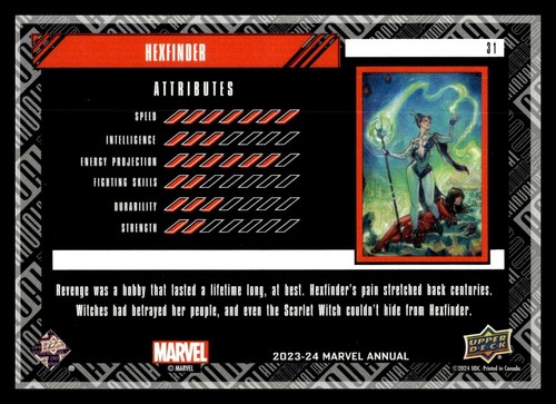 2023-24 UD Marvel Annual Base 31 Hexfinder - Picture 2 of 2