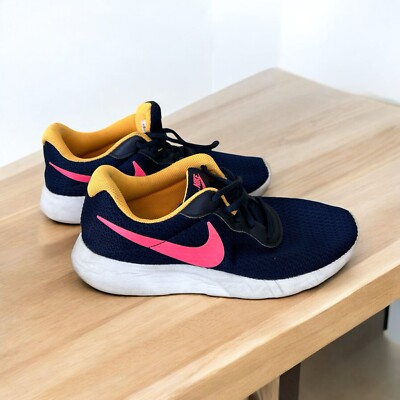 Nike Tanjun Runner Shoe Womens Sneaker Navy Pink Orange - Main Image