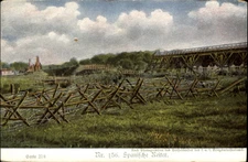 WWI~Spanische Reiter~Gloria Viktoria Album~German postcard~cavalry barriers