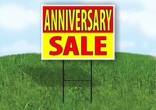 Anniversary SALE MODEL SALE RED YELLOW Plastic Yard Sign ROAD SIGN with Stand