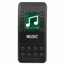 OTRATTW Carling Technologies Contura II Rocker Switch, MUSIC, GREEN LENS