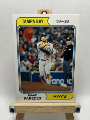 ISAAC PAREDES 2023 Topps Heritage HIGH NUMBER SHORT PRINT #458 Tampa Bay Rays