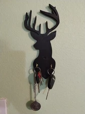Wooden  Deer  Hanger  Holder  Wall  Mount  Organizer  Home  2  Hooks