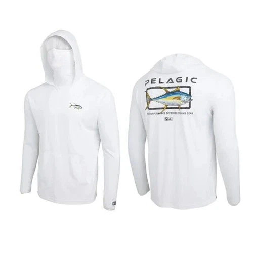 Ropa de pesca pelágica Upf 50+ máscara facial con capucha camisas de pesca para hombre al aire libre Su - Imagen 18 de 27