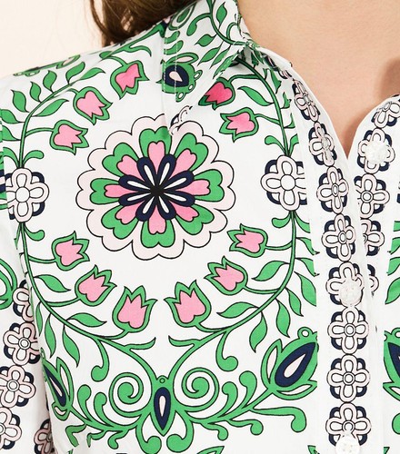Vestido Tory Burch Port 2 RARO Primavera Jardín Fiesta XS POPELINA - Imagen 5 de 9