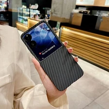 Luxury Carbon Fiber Phone Case Business Pattern Hard Cover For Xiaomi Mix Flip