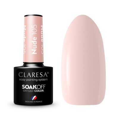 5902846077510 Soak Off UV/LED Nude lakier hybrydowy 105 5g Claresa