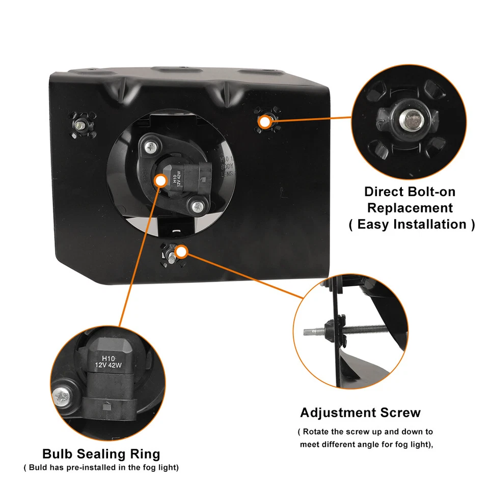 for 1999-2003 Ford F-150 Expedition Fog Lights Driving Bumper Lamps Clear Lens — 第 4/4 张图片