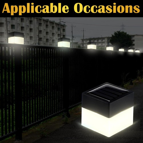 LED Solar Post Cap Lights Waterproof Square Fence Light Outdoor Pool Garden Lamp - Picture 17 of 32