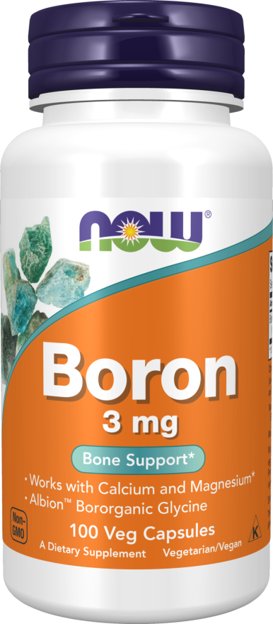 NOW Foods Boron 3 mg 100 Veg Capsules, Supports Bone Health, Joint Support