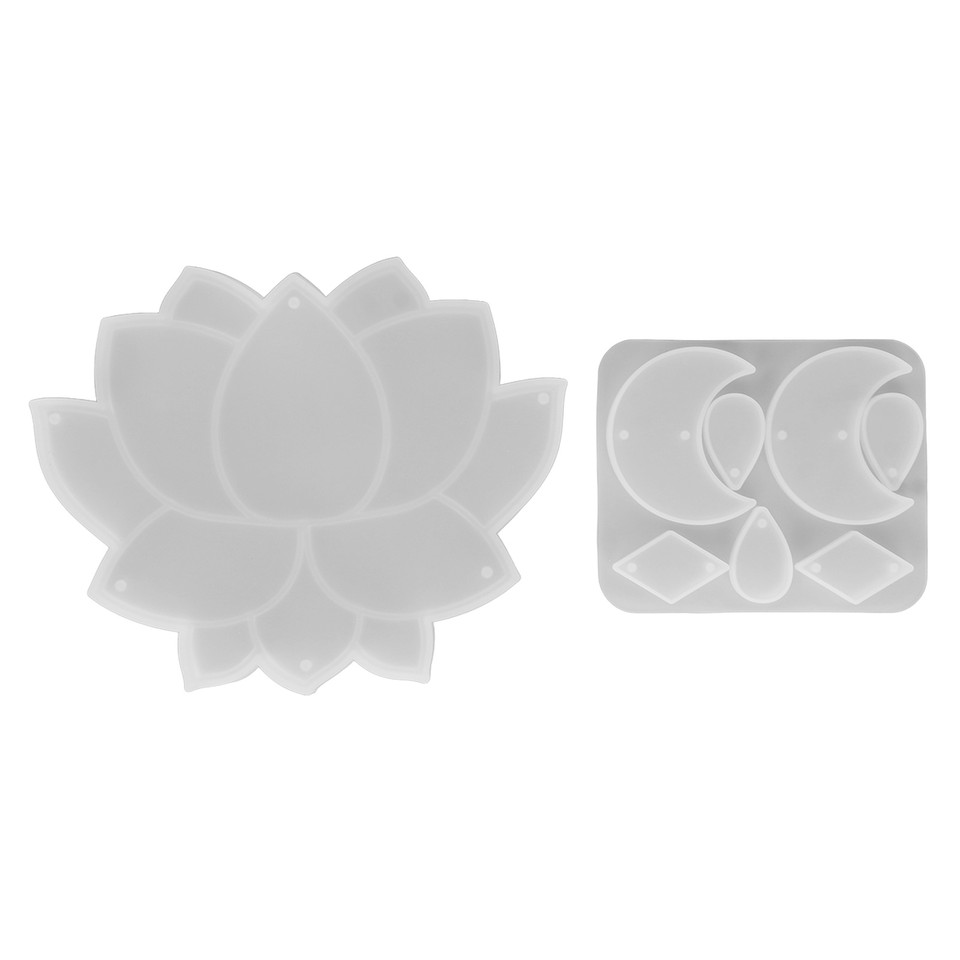 Silicone DIY Mold Flower Moon Shaped Reusable Pendant Casting Making