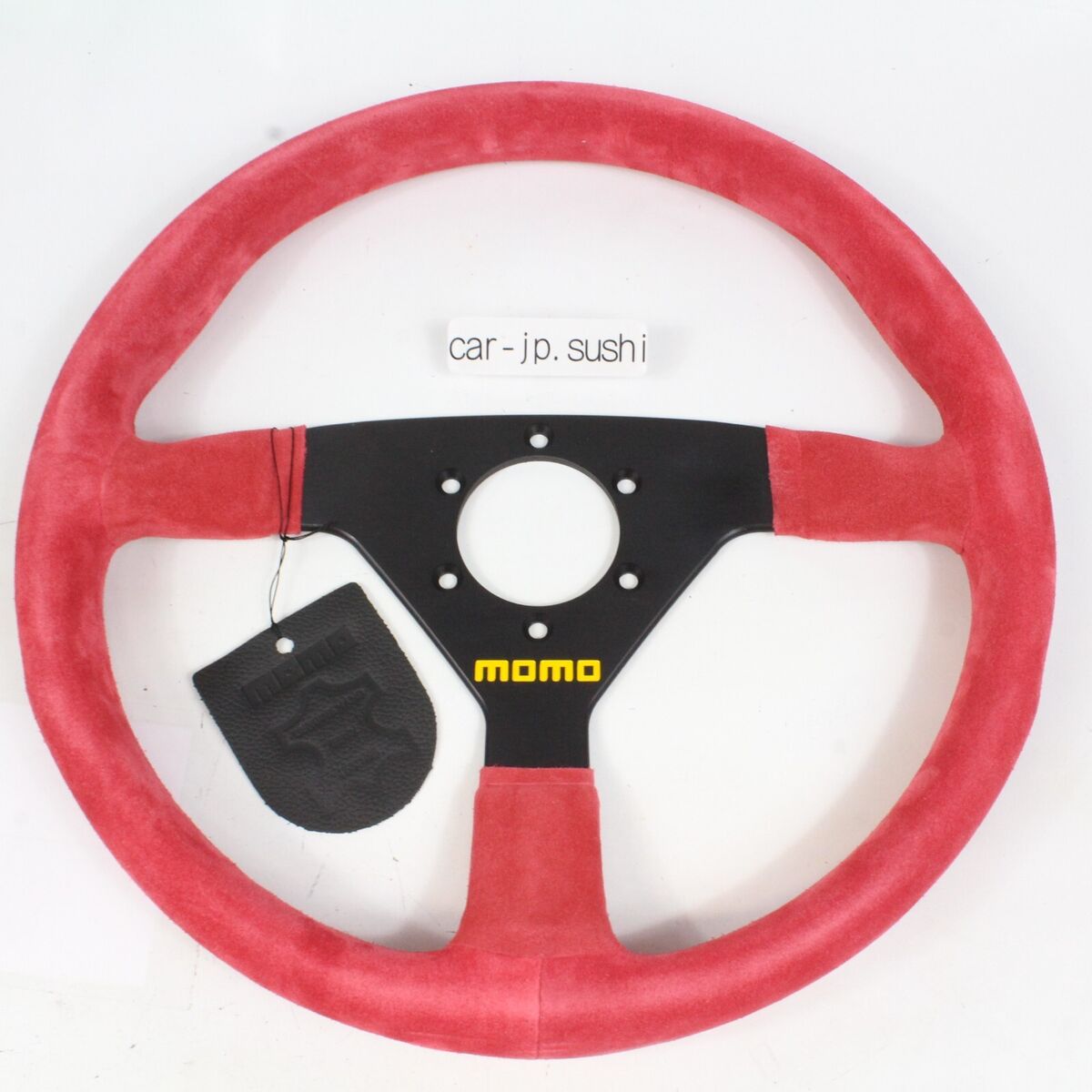 MOMO 78 350mm Red Suede MOD Steering Wheel Black Or Red Horn MOMO 78 350mm Red Suede MOD Steering Wheel Black Or Red Horn