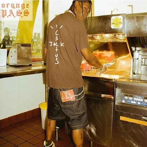 Travis Scott McDonald&amp;amp;amp;#039;s Cactus Jack T-shirt Astroworld Original Brown Unisex new