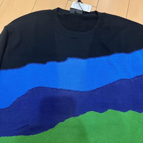 Paul Smith PS Random Border Crew Neck Cotton Knit Sweater L Heat Map Floral jp - Picture 7 of 8
