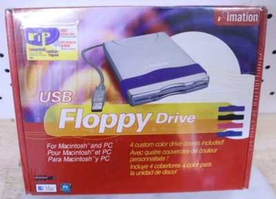 New Nice Imation External Floppy Disk Drive USB, 3.5'' Model D353FUE Silver Blue