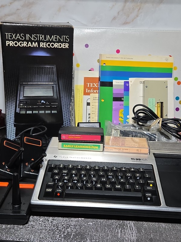 Texas Instruments TI-99/4A Computer Bundle Lot - Program Recorder - 32K - Games