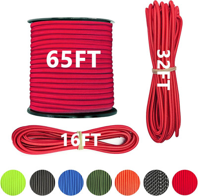 1/4'' X 32' Marine Grade Bungee Cord Elastic Shock Cord, Kayak Stretch String Rop