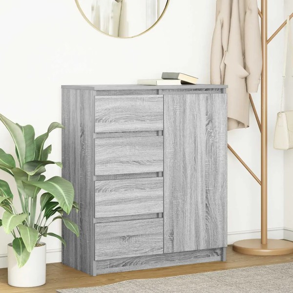 Sideboard Mit Schubladen Grau Sonoma 71X35X84 Cm Holzwerkstoff-image