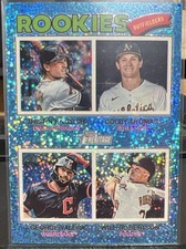 2026 Topps Heritage #379 Rookie Outfielders Chrome Dark Blue Sparkle SP