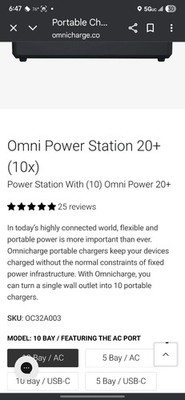 Omni Power Bank Charger 20+ Capacity