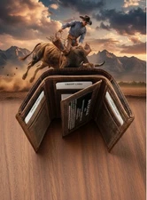 SEDONA® TRIFOLD WALLET WITH 2 ID WINDOWS, RFID SAFE, BUFFALO LEATHER