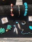 Turquoise Coral Buffalo Costume Jewelry Lot 22 Mixed Items — photo 7