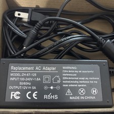 Universal 12V 5A Power Supply Adapter 60W, Worldwide AC 100-240V Input 5.5 2.1