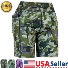 Women's Shorts Pants Yoga Fitness Soft Stretch Leggings High Waist with Pocket
