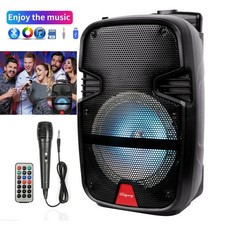 8" Portable FM BT Party Speaker Subwoofer Heavy Bass Sound 3000W w/ Microphone