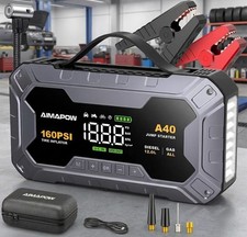 8000A Car Jump Starter 12V Battery Booster 160 PSI Air Compressor Power Bank LED
