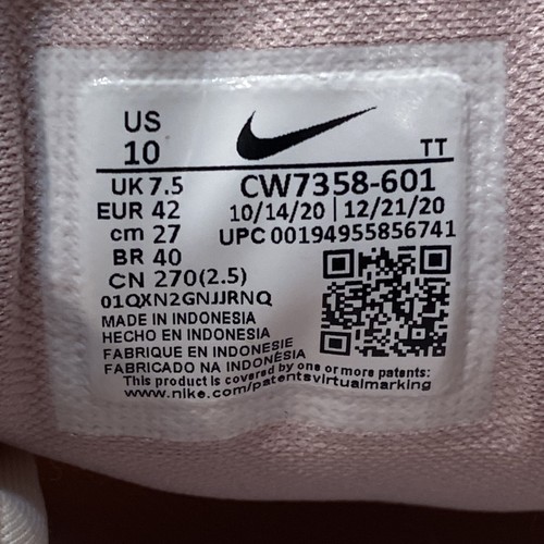 Nike Regal Pink/White Solid Running Athletic Shoes Women Size 10 - Picture 6 of 7
