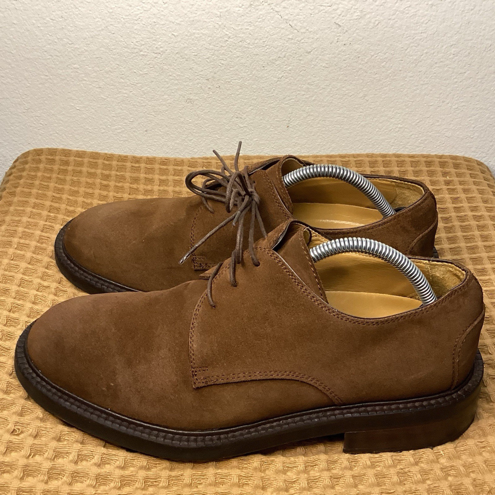 Massimo Dutti Mens Sz 9 Brown suede lace-up Chunky Oxford Dress Shoes