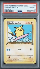 2000 Pokemon FRENCH World Collection Promo Pikachu Surfer-Surfing 28 PSA 8