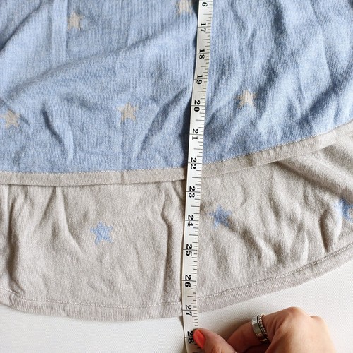 Phase Eight Wool Jumper Size XS Oversized Star Pattern Blue Grey Dip Hem Knit - Picture 12 of 13