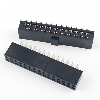 2pcs 2.54mm pitch female header strip connector 2x13 26 pin polarizing key wide 