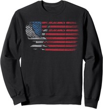 American Flag Eagle Vintage 4th of July Bald Eagle Unisex Crewneck Sweatshirt