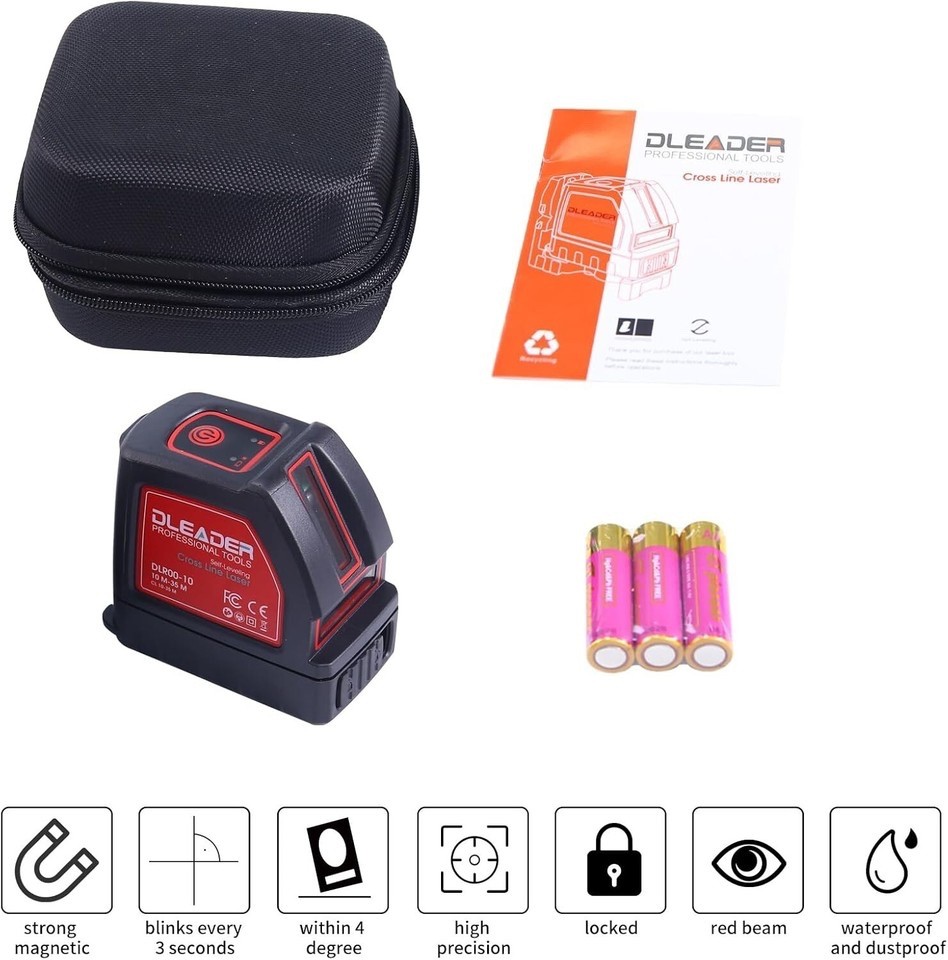 Laser Level,Cross Line Laser, 33ft/10m Red Laser for Indoor Windows, Doors etc.;