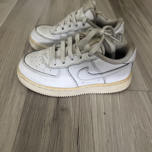 Scarpe da ginnastica Nike Air Force 1 basse bambino ragazzo taglia 9C bianche sportive in pelle