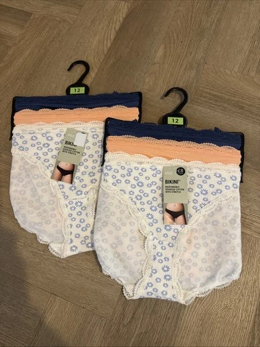 Marks and Spencer 3 Pack Bikini Briefs X 2 Size 12