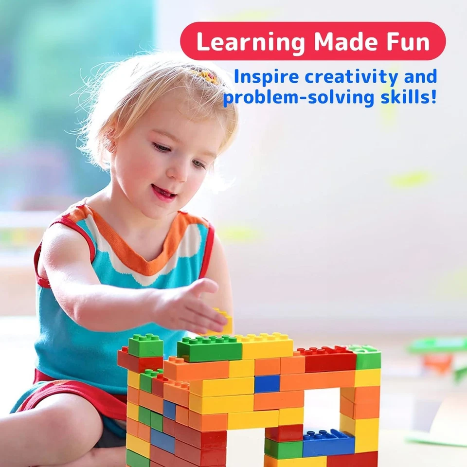 Large Building Bricks Set - Educational Toy for Kids Ages 3+ - Image 4 of 4