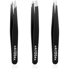 Professional Stainless Steel Tweezers Set for Eyebrows Facial Hair Splinter and
