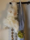 Vintage GANZ White Fluffy Faux Fur Monkey Plush 1997 Long Arms, Tan Face — photo 8