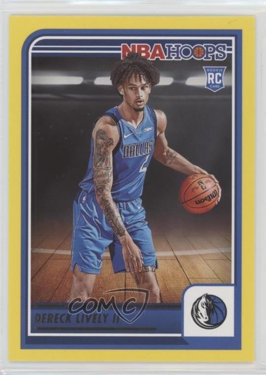 2023-24 Panini NBA Hoops Rookies Yellow Dereck Lively II #241 Rookie RC nr2