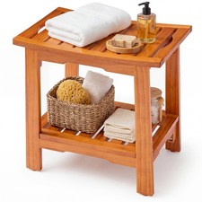 Olixis 18 Wooden Shower Bench Waterproof Shower Stool For Shaving Legs Bathroom