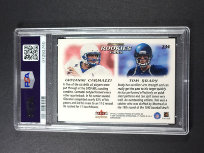 2000 SKYBOX DOMINION EXTRA FOIL #234 TOM BRADY ROOKIE PSA 8