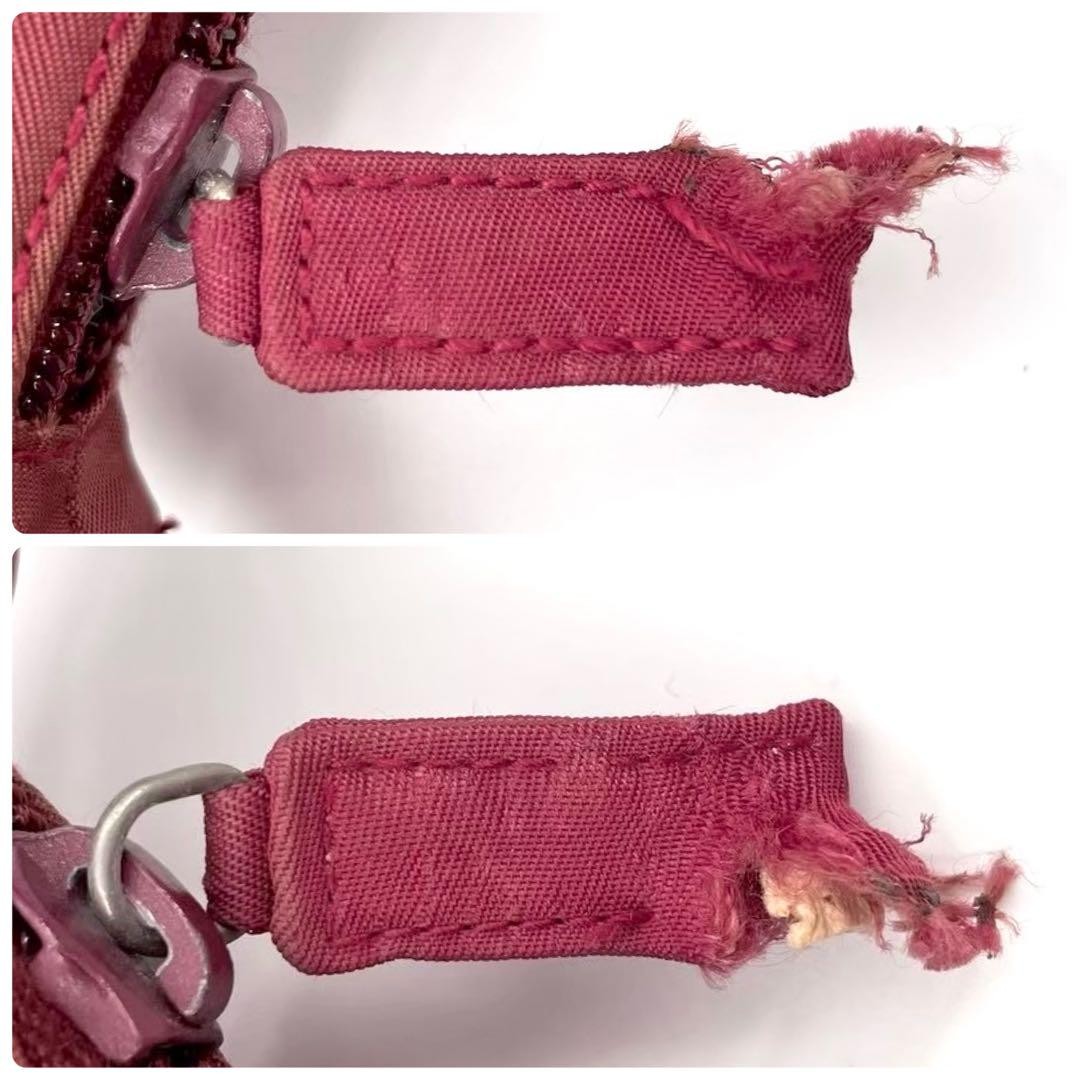 PRADA Accessory Pouch Hand Bag Tote Purse Logo Nylon Red Authentic thumbnail 10