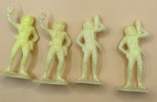 Processed Plastic 1960s Vintage Astronauts Spaceman four Plastic Figures