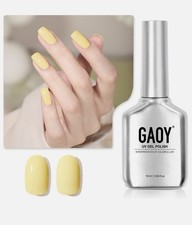 GAOY Light Yellow Gel Nail Polish: Soak Off Polish, Nail Art UV Light Cure, 16ml