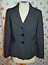 ETCETERA 6 Women s STRATA BLACK PINK PIN STRIPE Career Chic JACKET NWT 285
